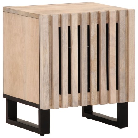 Comodini 2pz 40x33x46 cm in Legno Massello di Mango Sbiancato