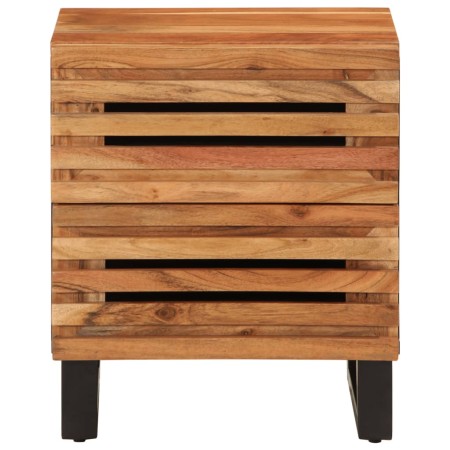 Comodino 40x33x46 cm in Legno Massello di Acacia