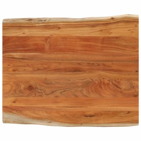 Piano Tavolo 90x80x3,8 cm Rettangolare Legno Acacia Bordi Vivi