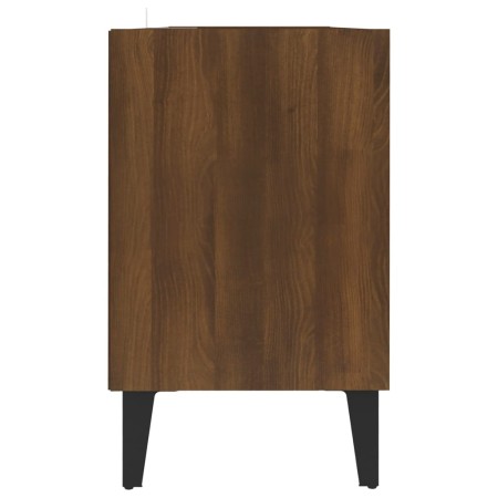 Mobile TV con Gambe in Metallo Rovere Marrone 103,5x30x50 cm