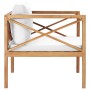 Sedia da Giardino con Cuscino Crema in Legno Massello di Teak