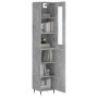 Credenza Grigio Cemento 34,5x34x180 cm in Legno Multistrato