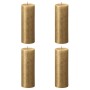 Bolsius Candele Pilastro Rustiche Shimmer 4 pz 190x68 mm Oro