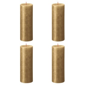 Bolsius Candele Pilastro Rustiche Shimmer 4 pz 190x68 mm Oro