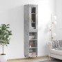 Credenza Grigio Cemento 34,5x34x180 cm in Legno Multistrato