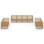 Set Divani da Giardino 8 pz Miele in Legno Massello di Pino
