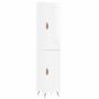 Credenza 34,5x34x180 cm in Legno Multistrato Bianco Lucido