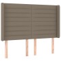 Testiera ad Orecchio Tortora 147x16x118/128 cm in Tessuto