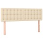 Letto a Molle con Materasso e LED Crema 140x190 cm in Tessuto