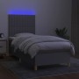 Letto a Molle Materasso e LED Grigio Chiaro 80x200 cm Tessuto