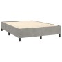 Letto a Molle Materasso e LED Grigio Chiaro 140x190 cm Velluto