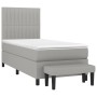 Giroletto a Molle con Materasso Grigio Chiaro 80x200 cm Tessuto
