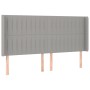 Letto a Molle Materasso e LED Grigio Chiaro 160x200 cm Tessuto