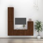 Set Mobili Porta TV 4 pz Rovere Marrone in Legno Multistrato