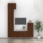 Set Mobili Porta TV 5 pz Rovere Marrone in Legno Multistrato