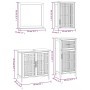 Set Mobili da Bagno 4pz in Legno Massello di Noce