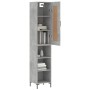 Credenza Grigio Cemento 34,5x34x180 cm in Legno Multistrato