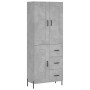 Credenza Grigio Cemento 69,5x34x180 cm in Legno Multistrato