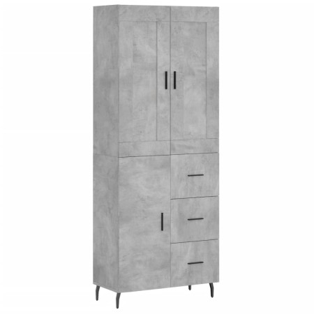 Credenza Grigio Cemento 69,5x34x180 cm in Legno Multistrato