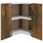 Mobile Pensile Angolo Rovere Fumo 57x57x60 cm Legno Multistrato