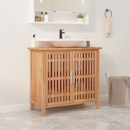 Mobile Lavabo da Bagno 66x29x61,5cm Legno Massello di Noce