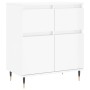 Credenza Bianco Lucido 60x35x70 cm in Legno Multistrato