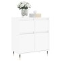 Credenza Bianco Lucido 60x35x70 cm in Legno Multistrato