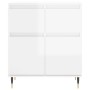 Credenza Bianco Lucido 60x35x70 cm in Legno Multistrato