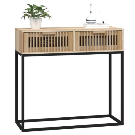 Tavolino Consolle 80x30x75 cm Legno Multistrato e Ferro