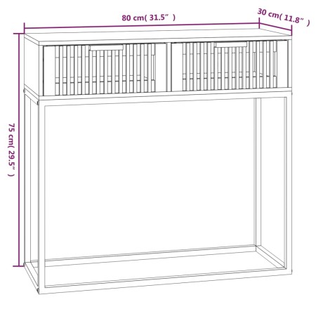 Tavolino Consolle 80x30x75 cm Legno Multistrato e Ferro