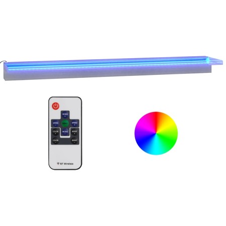 Sfioratore a Cascata con LED RGB Acciaio Inox 108 cm