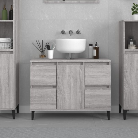 Mobile Lavabo Grigio Sonoma 80x33x60 cm in Legno Multistrato