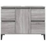 Mobile Lavabo Grigio Sonoma 80x33x60 cm in Legno Multistrato