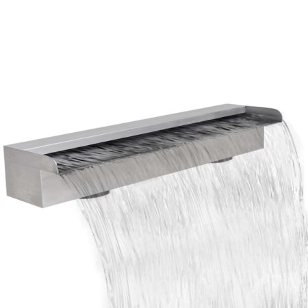 Fontana a Cascata per Giardino Rettangolare Acciaio Inox 60 cm