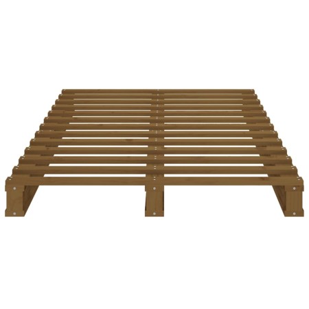 Letto a Pallet Miele 100x200 cm in Legno Massello di Pino