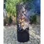 Esschert Design Braciere Cilindrico Flames in Acciaio Nero FF408