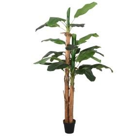 Albero di Banano Artificiale 18 Foglie 150 cm Verde