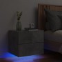 Comodino a Parete con Luci LED Grigio Cemento