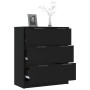 Credenza Nera 60x30x70 cm in Legno Multistrato