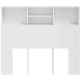 Testiera con Contenitore Bianco Lucido 120x19x103,5 cm