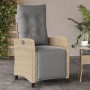 Sedia Reclinabile Giardino e Poggiapiedi Beige Misto Polyrattan