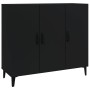 Credenza Nera 90x34x80 cm in Legno Multistrato