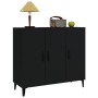 Credenza Nera 90x34x80 cm in Legno Multistrato