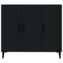 Credenza Nera 90x34x80 cm in Legno Multistrato