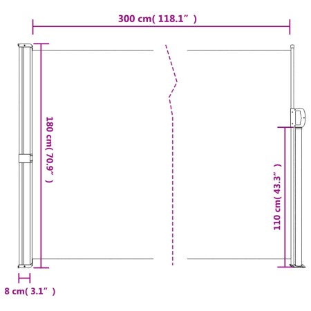 Tenda da Sole Laterale Retrattile Crema 180x300 cm