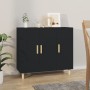 Credenza Nera 90x34x80 cm in Legno Multistrato