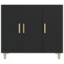 Credenza Nera 90x34x80 cm in Legno Multistrato