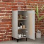 Credenza Grigio Cemento 34,5x34x90 cm in Legno Multistrato