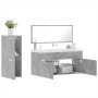 Set Mobili da Bagno 3 pz Grigio Cemento in Legno Multistrato