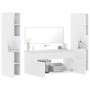 Set Mobili da Bagno 4 pz Bianco in Legno Multistrato